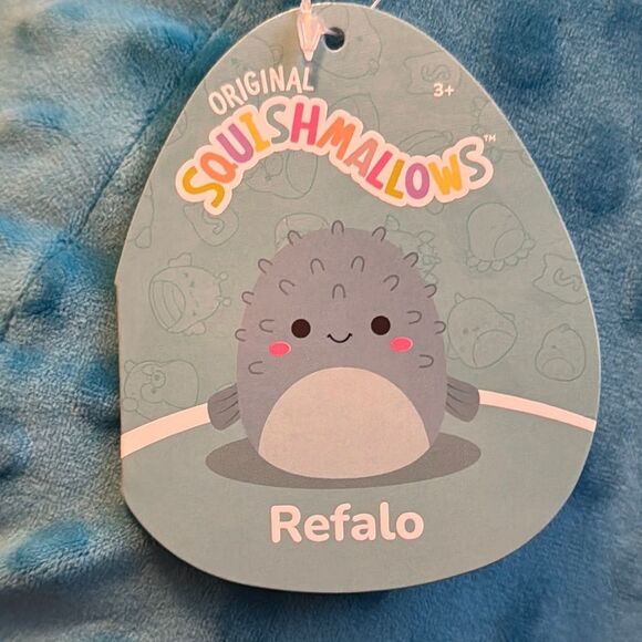 Squishmallows Refalo Blue Pufferfish Plush Toy - Picture 3 of 6